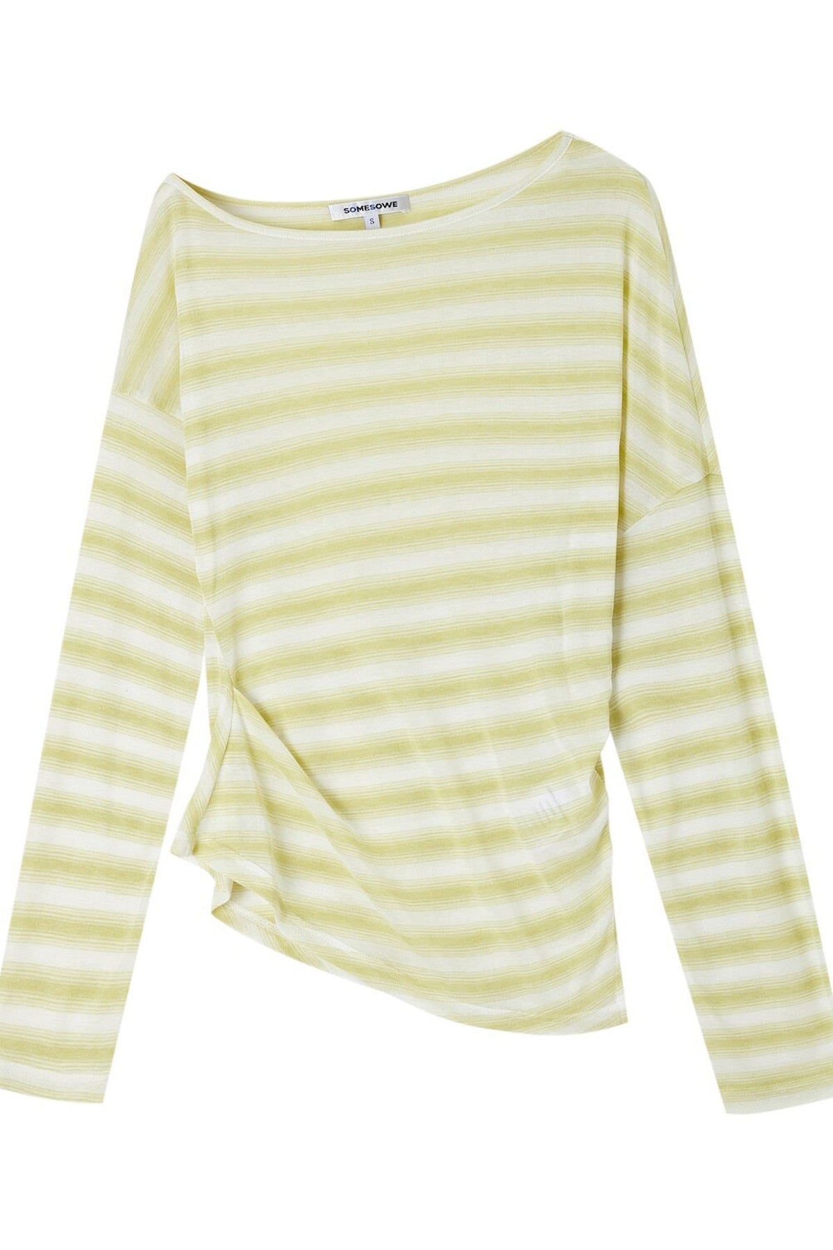 Off-Shoulder Striped Long-Sleeve Blouse