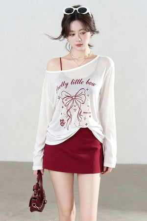 Off-Shoulder Sun Protection Top and Skirt Set