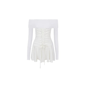 Off-Shoulder Waist-Cinching Dress