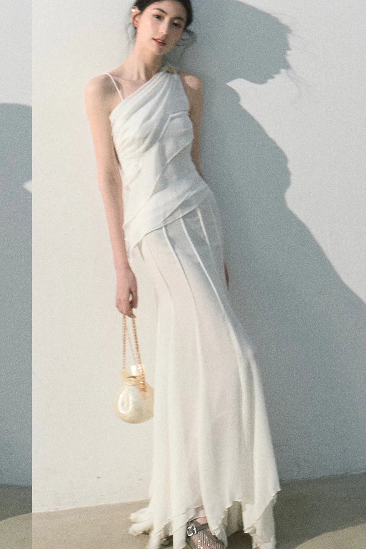 Off-Shoulder Waist-Cinching Top Set-Up