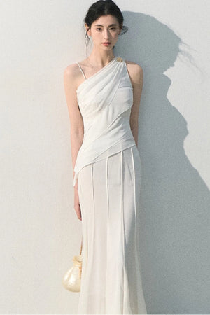 Off-Shoulder Waist-Cinching Top Set-Up
