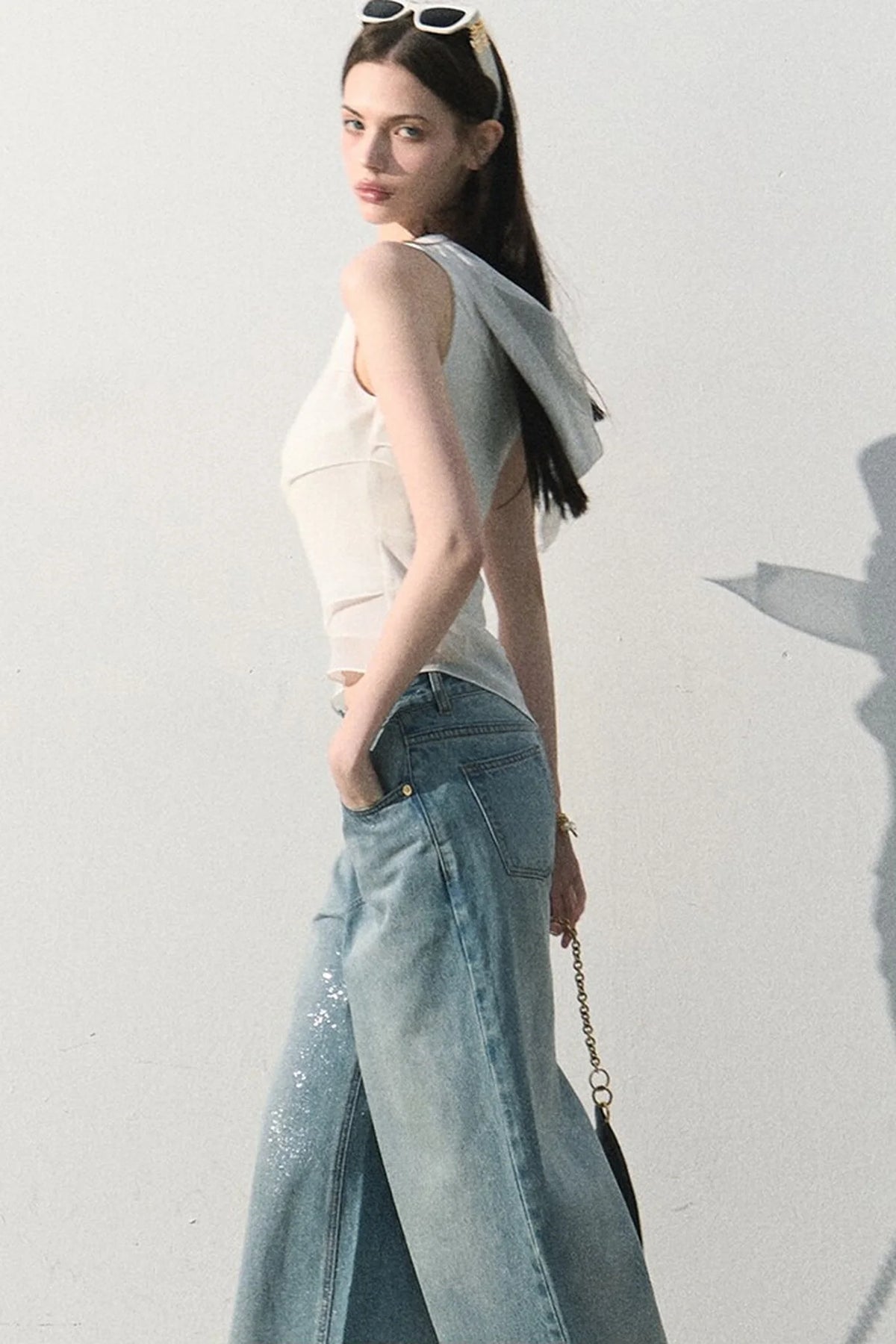 Off-Shoulder Waist-Cinching Top Set-Up