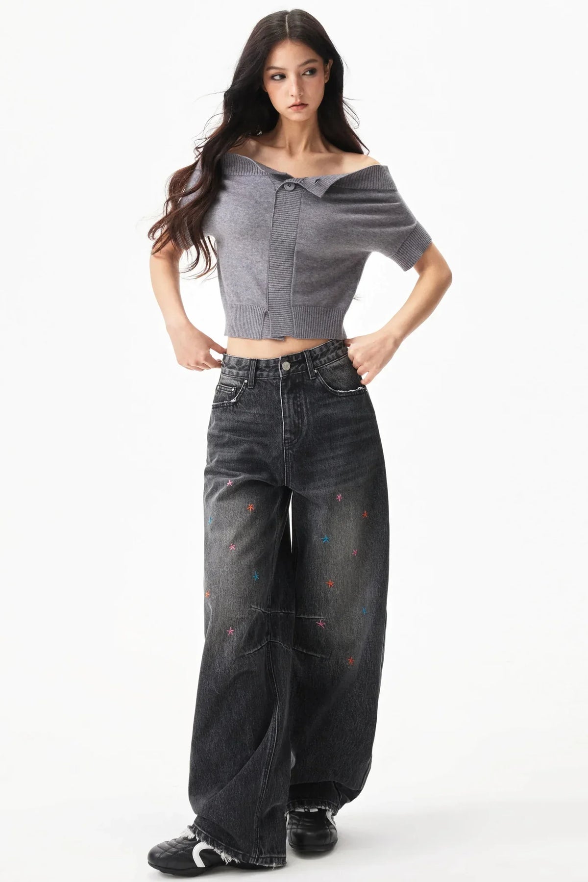 Off-Shoulder Wool-Blend Knit Top