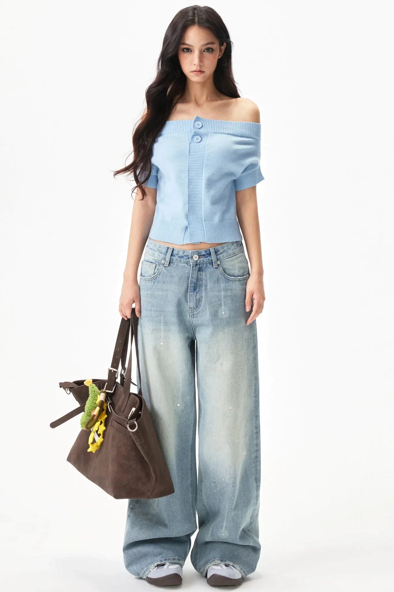 Off-Shoulder Wool-Blend Knit Top