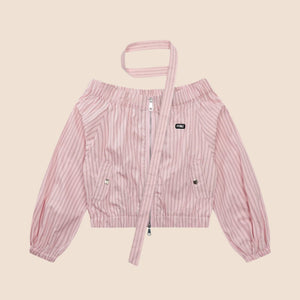 Off Shoulder Zip Shirt