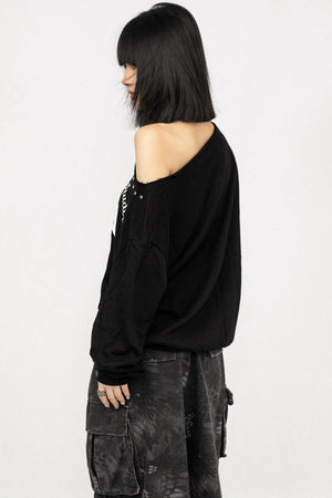 Off-the-Shoulder Long Sleeve T-Shirt