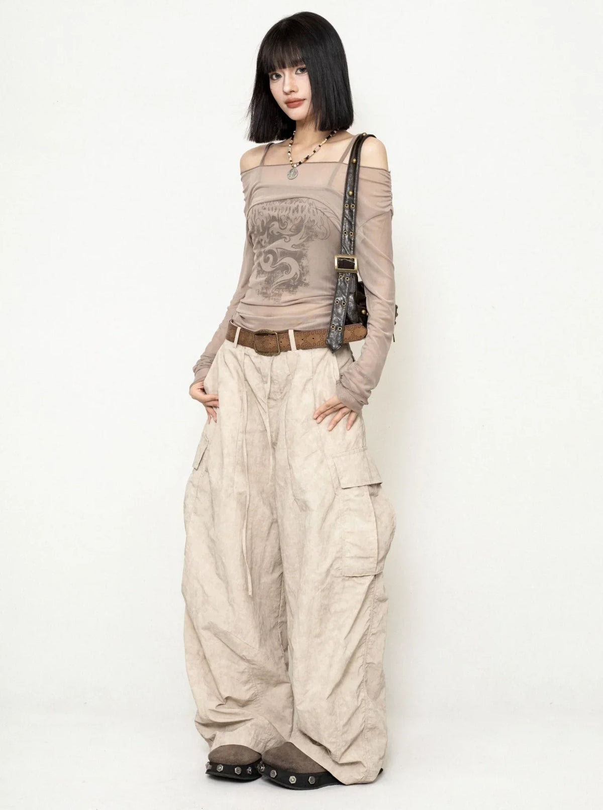 Off-the-Shoulder Long-Sleeved Top
