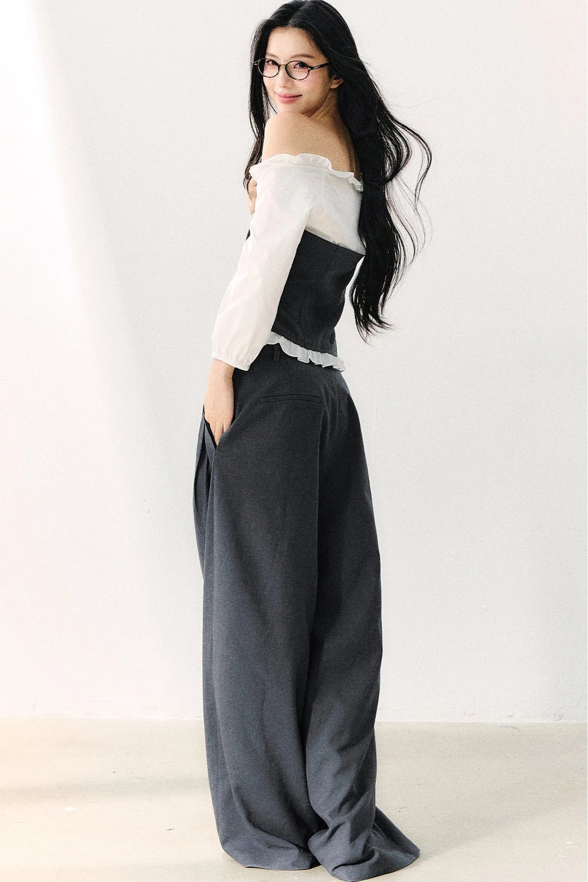 Off-The-Shoulder Ruffle Puff Sleeve Top