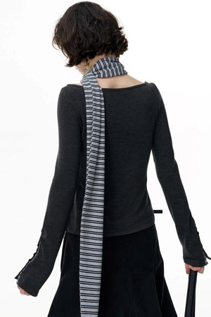 Off-the-Shoulder Striped Tops