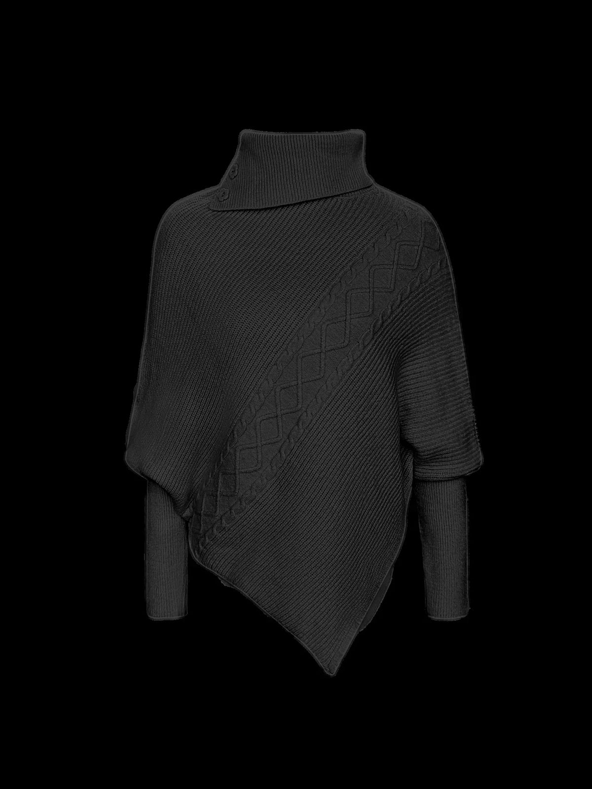 Off-white Asymmetrical Bat Sleeve Cape Sweater