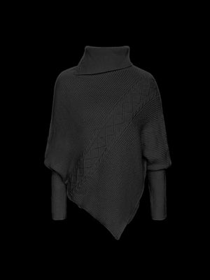 Off-white Asymmetrical Bat Sleeve Cape Sweater