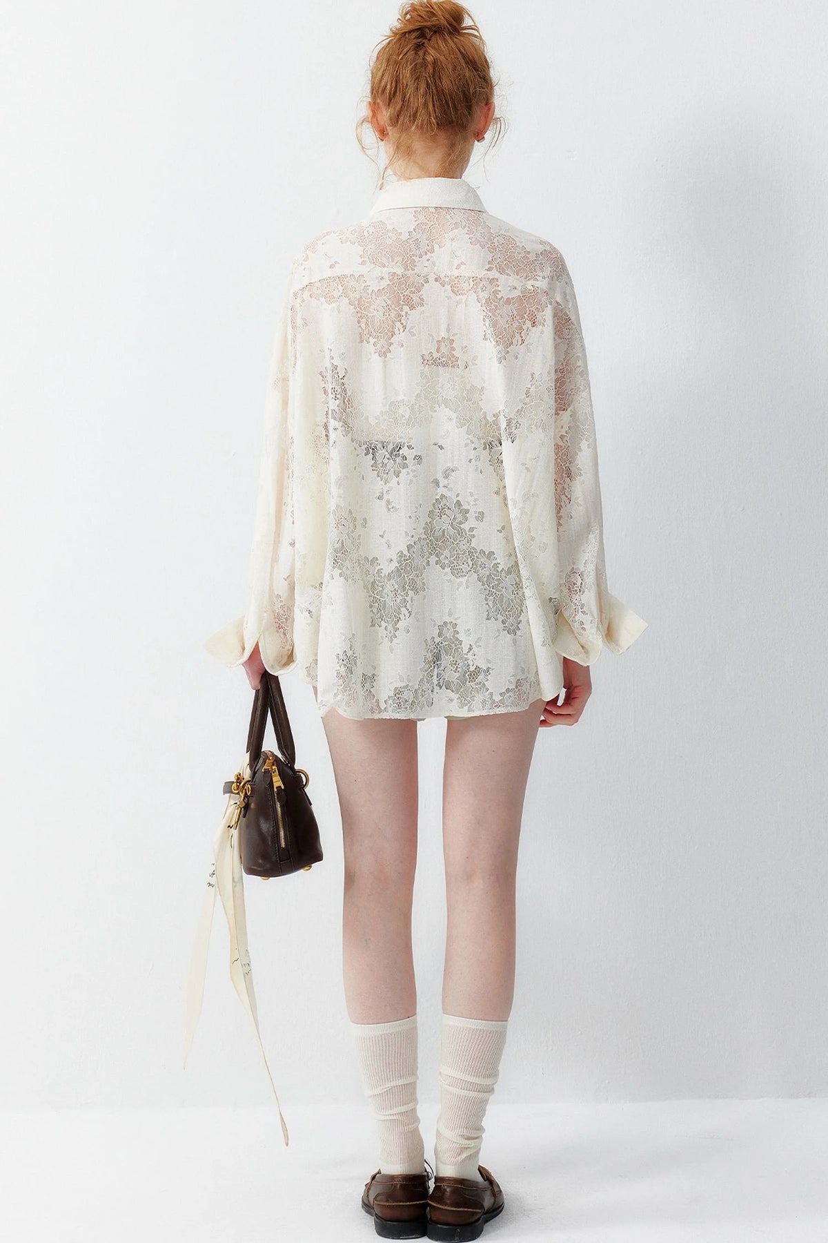 Off-White Lace Floral Blouse