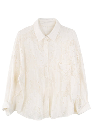 Off-White Lace Floral Blouse