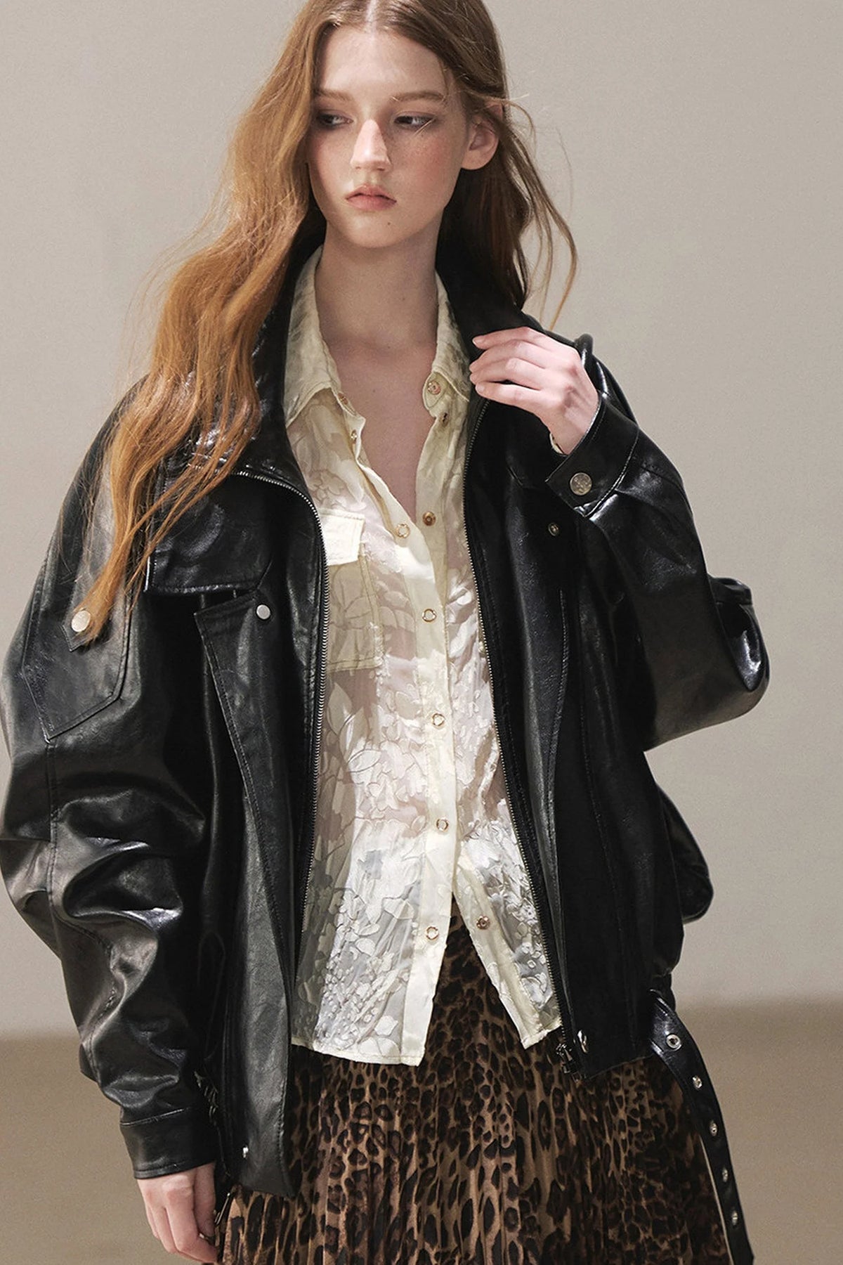 Oil Wax PU Leather Jacket