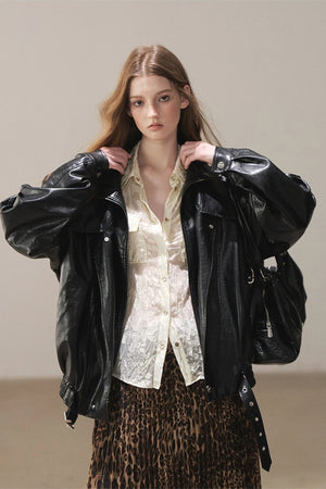 Oil Wax PU Leather Jacket