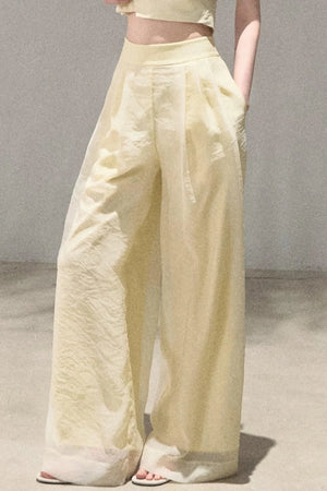 Old Money Mesh Wide-Leg Pants