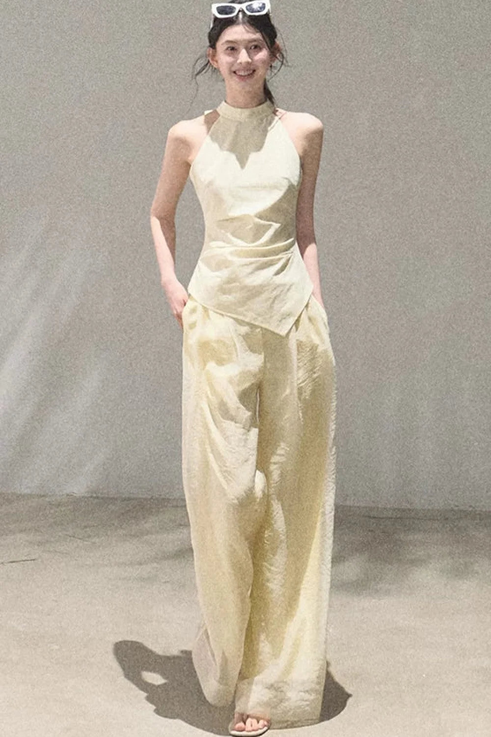 Old Money Mesh Wide-Leg Pants