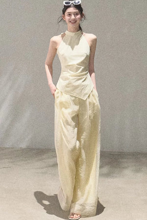 Old Money Mesh Wide-Leg Pants