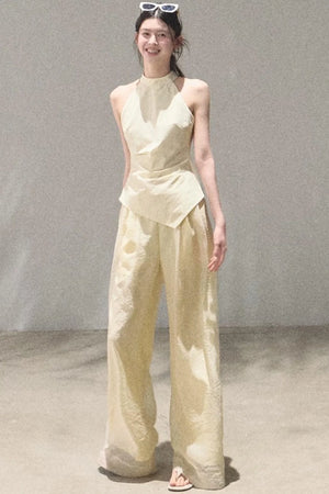 Old Money Mesh Wide-Leg Pants