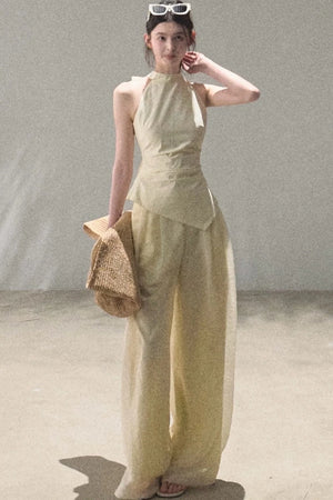 Old Money Mesh Wide-Leg Pants