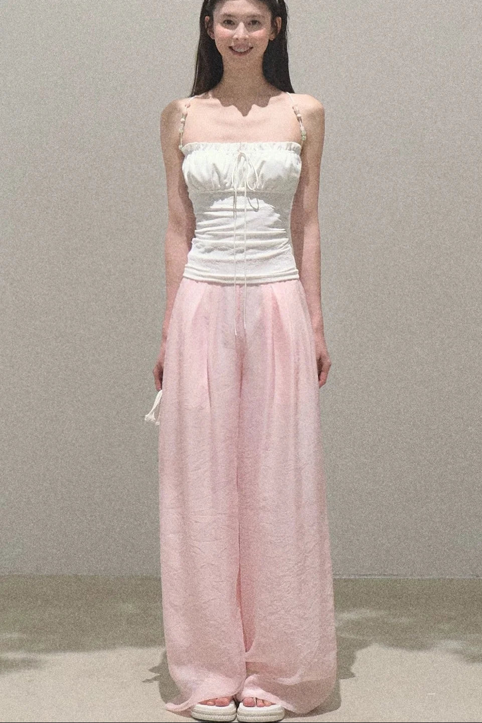 Old Money Mesh Wide-Leg Pants