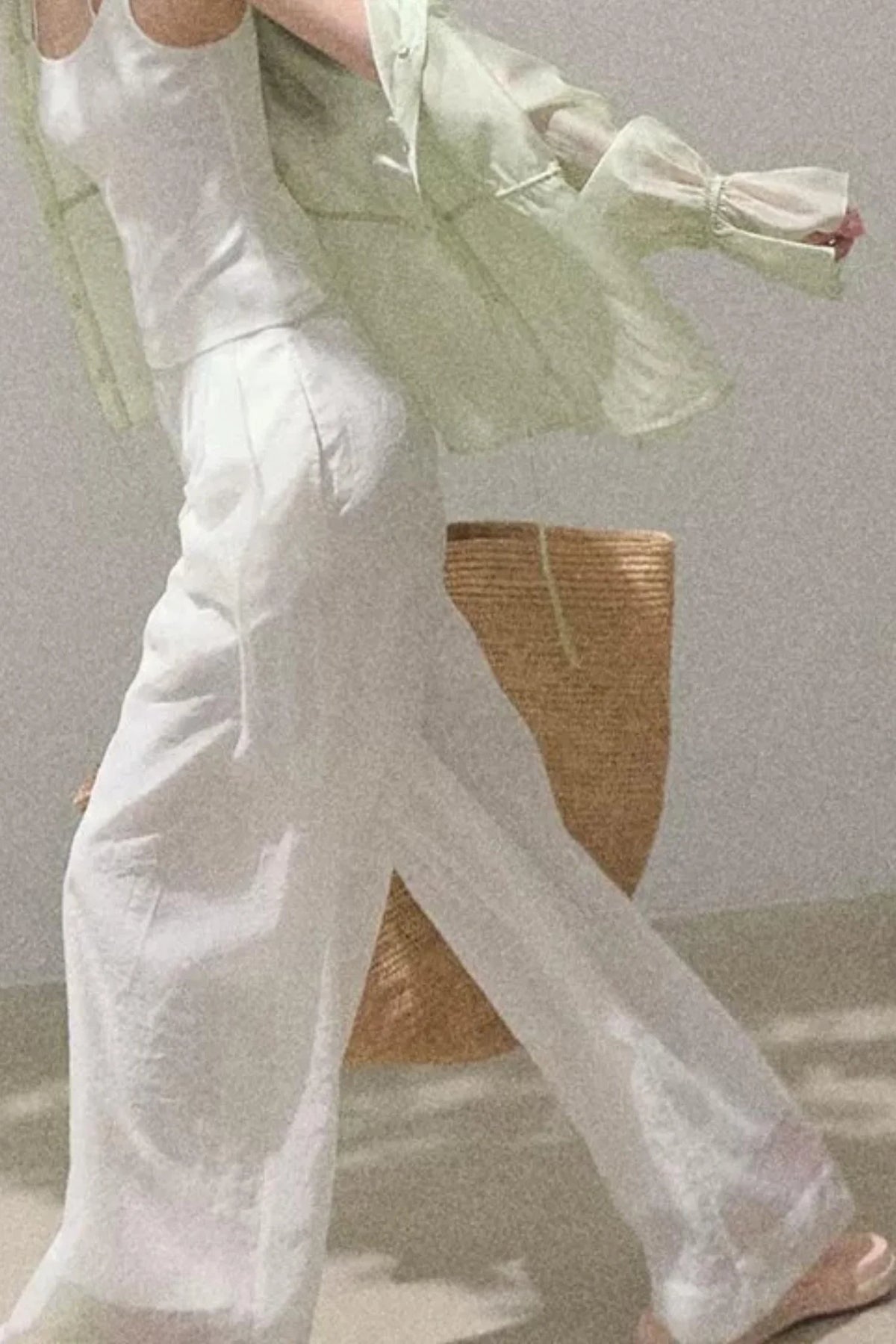 Old Money Mesh Wide-Leg Pants