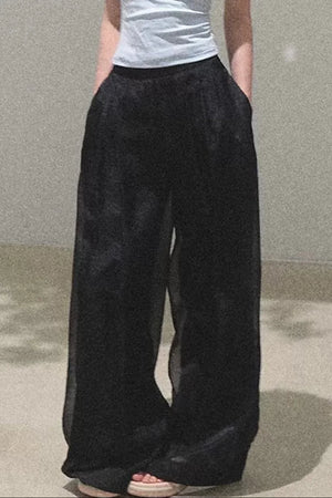 Old Money Mesh Wide-Leg Pants
