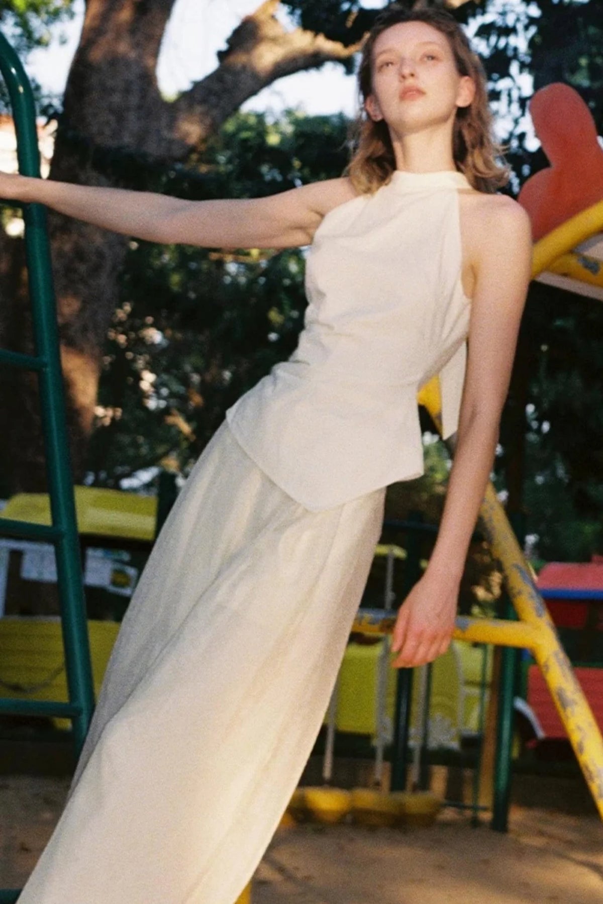 Old Money Mesh Wide-Leg Pants