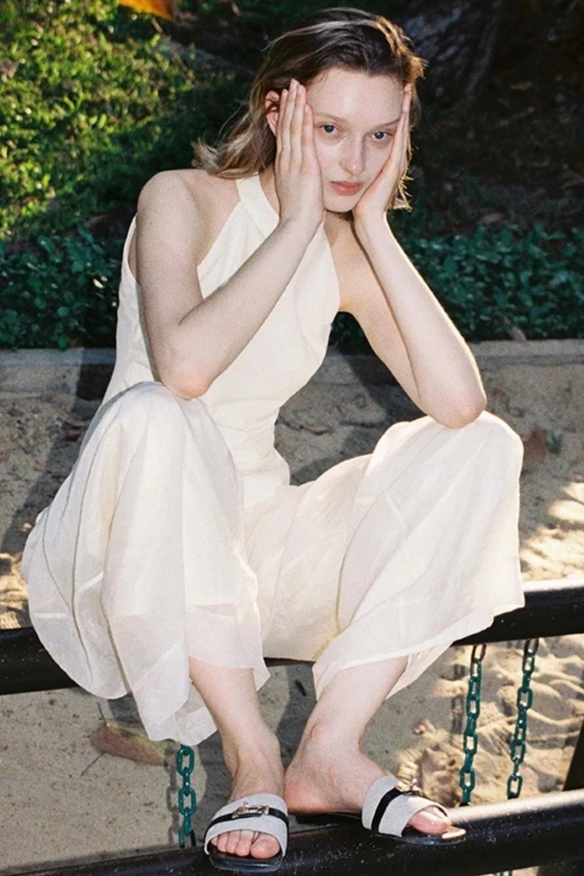 Old Money Mesh Wide-Leg Pants