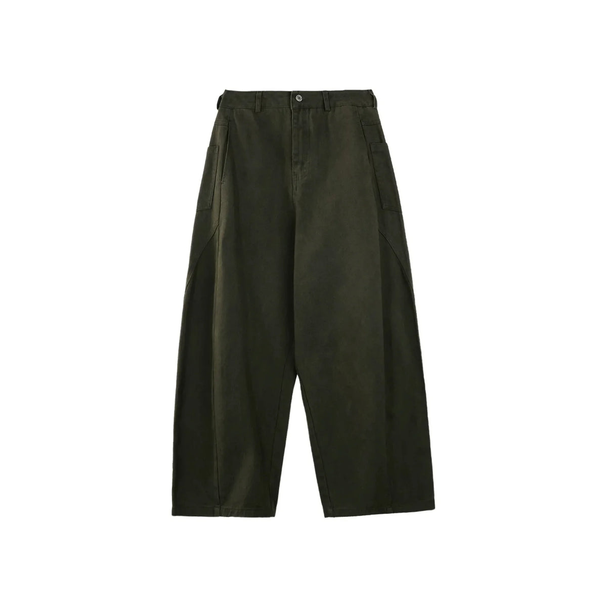 Olive Wide Leg Cotton Pants