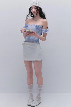 One-Shoulder Bubble Sleeve Top
