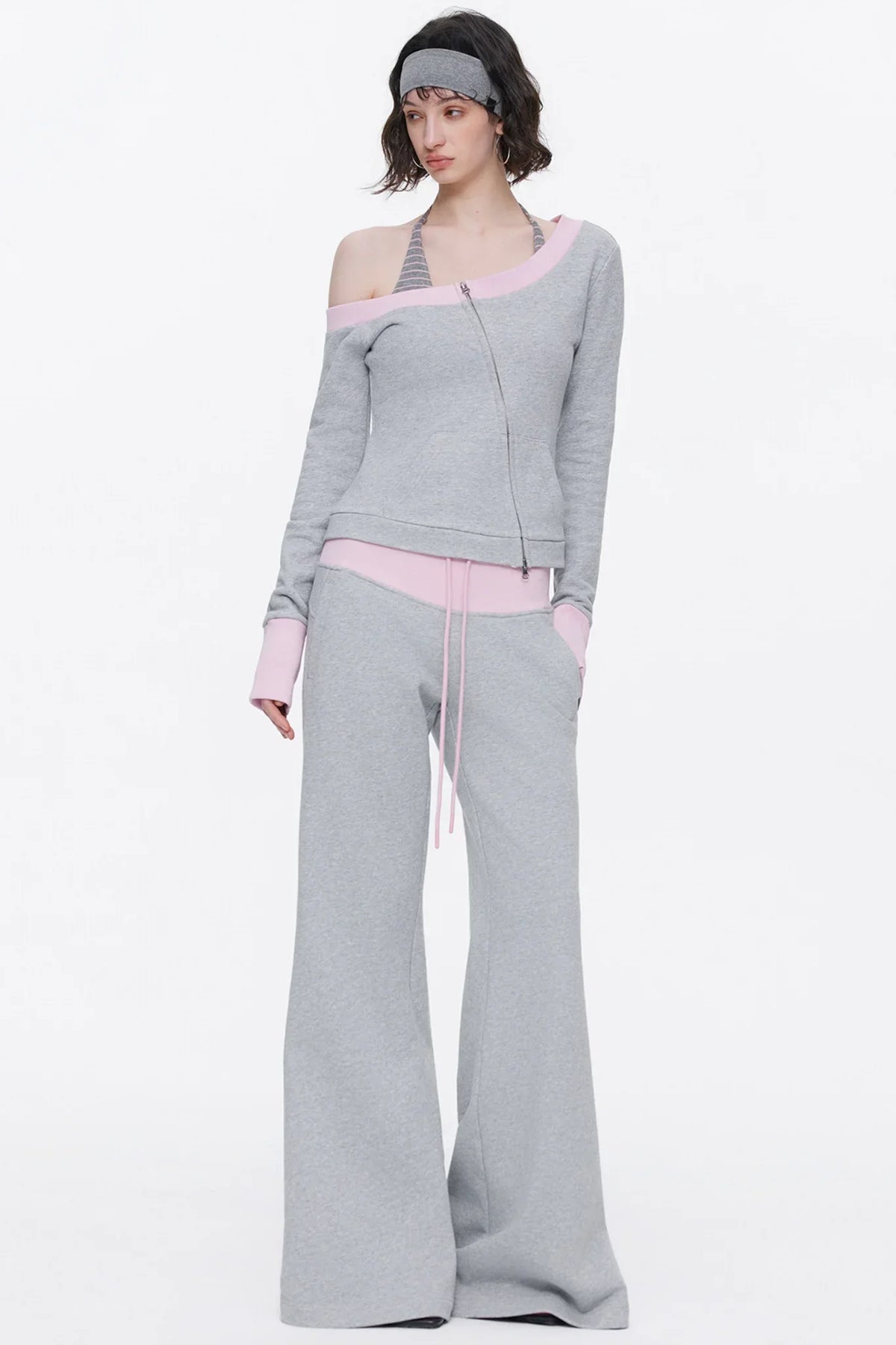 One-Shoulder Color-Blocked Top Set-Up