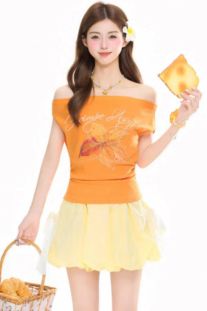 One-Shoulder Floral Summer Top