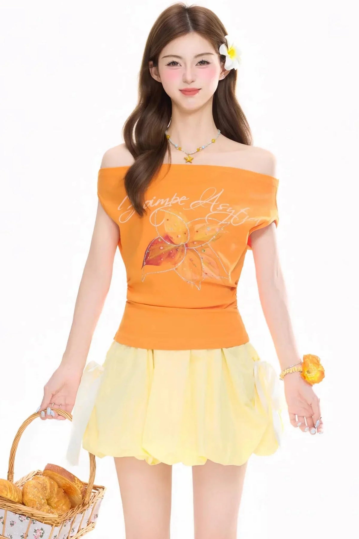 One-Shoulder Floral Summer Top