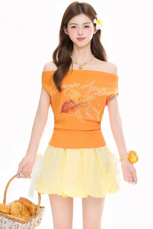 One-Shoulder Floral Summer Top