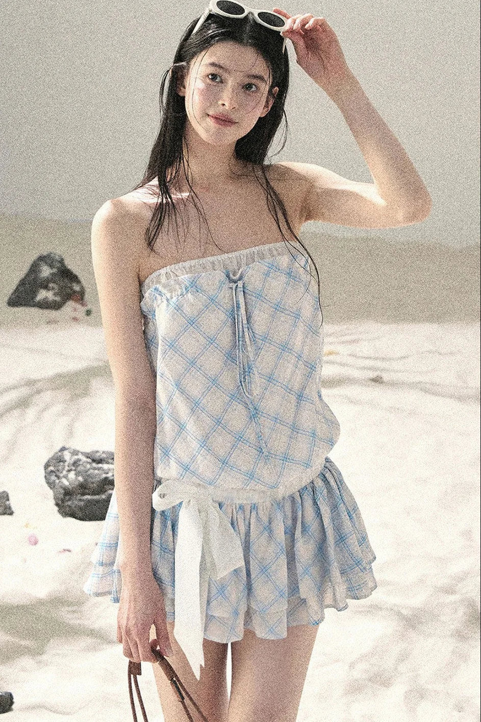 One-Shoulder French Quilted Dress