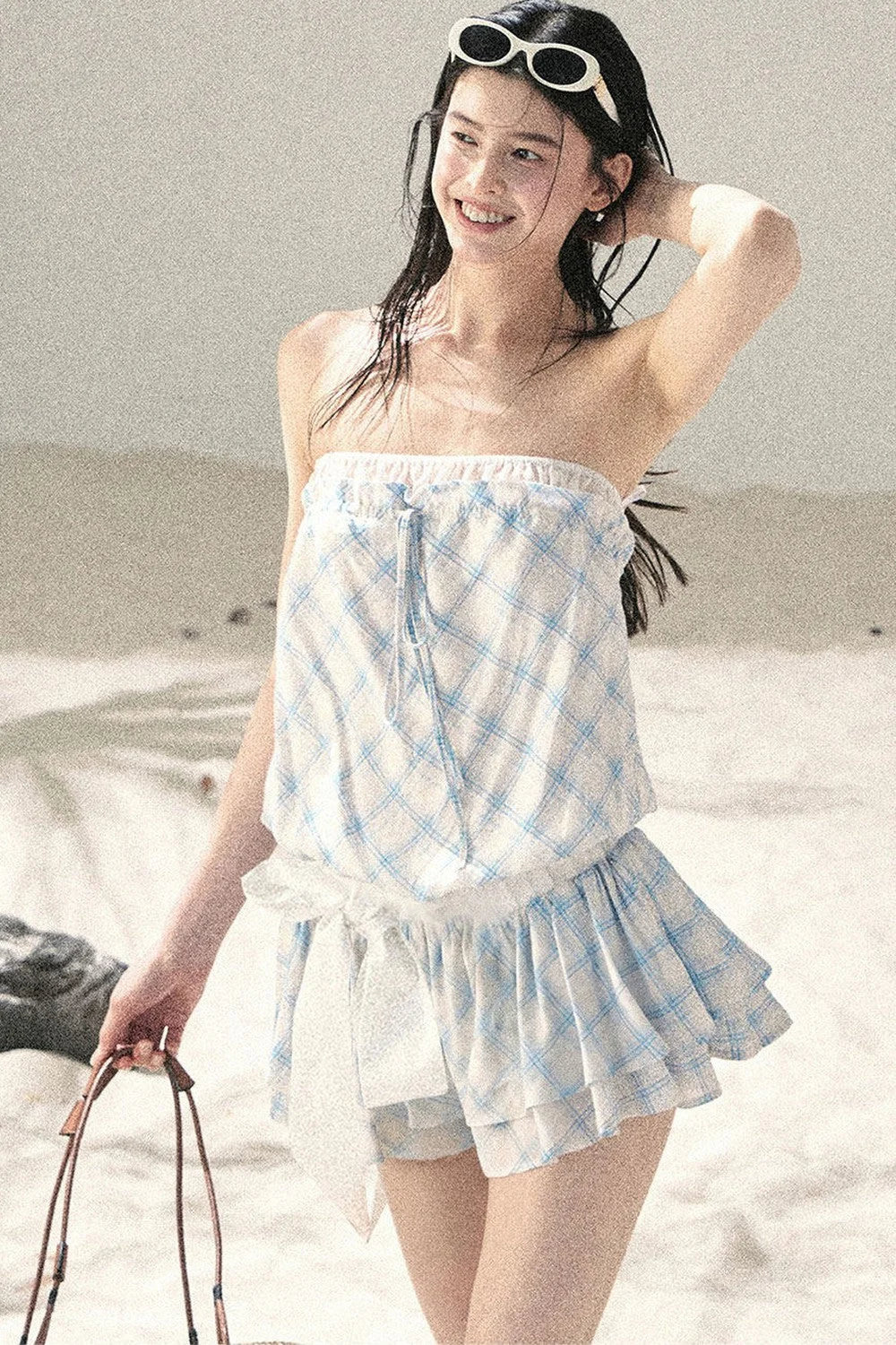 One-Shoulder French Quilted Dress