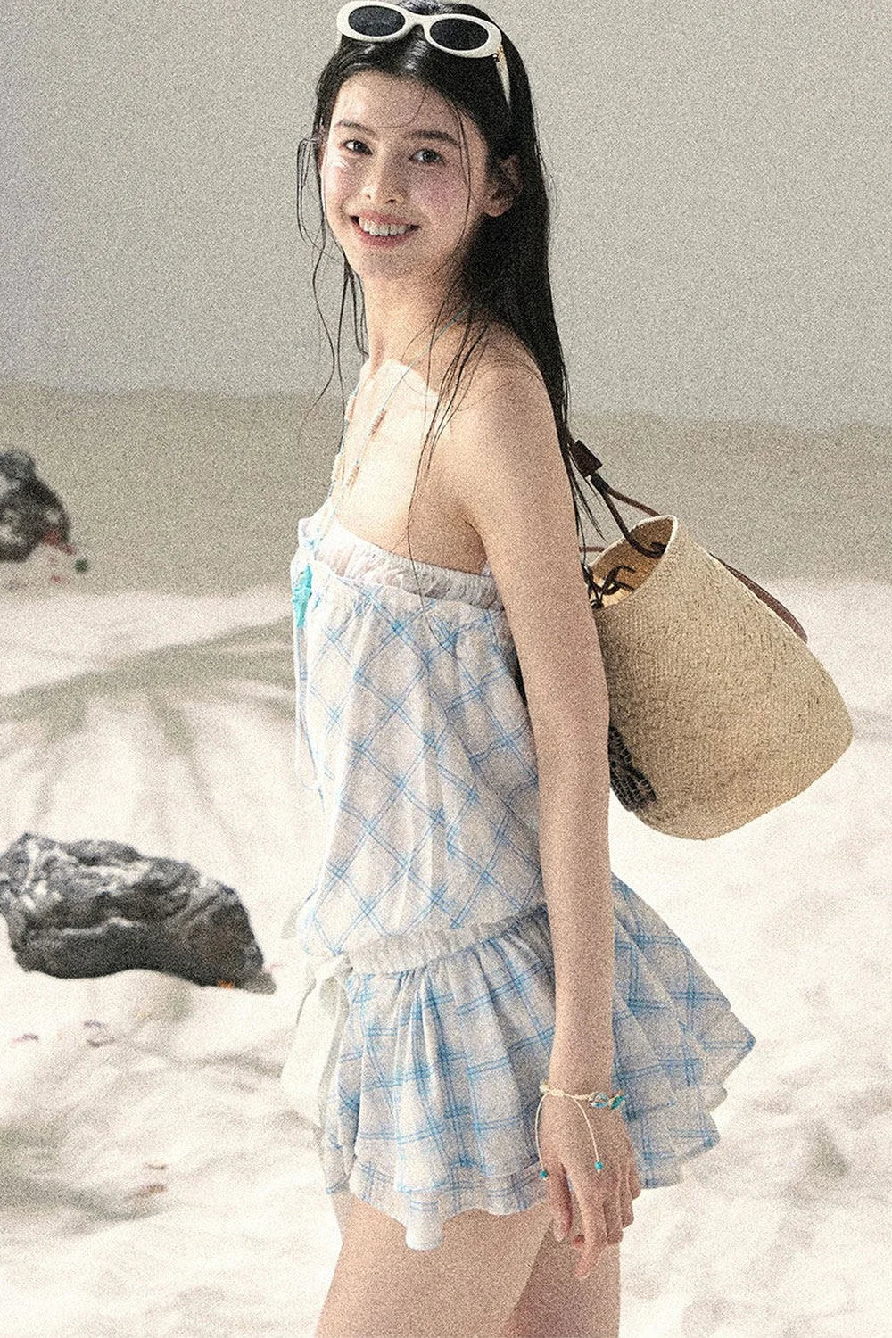 One-Shoulder French Quilted Dress