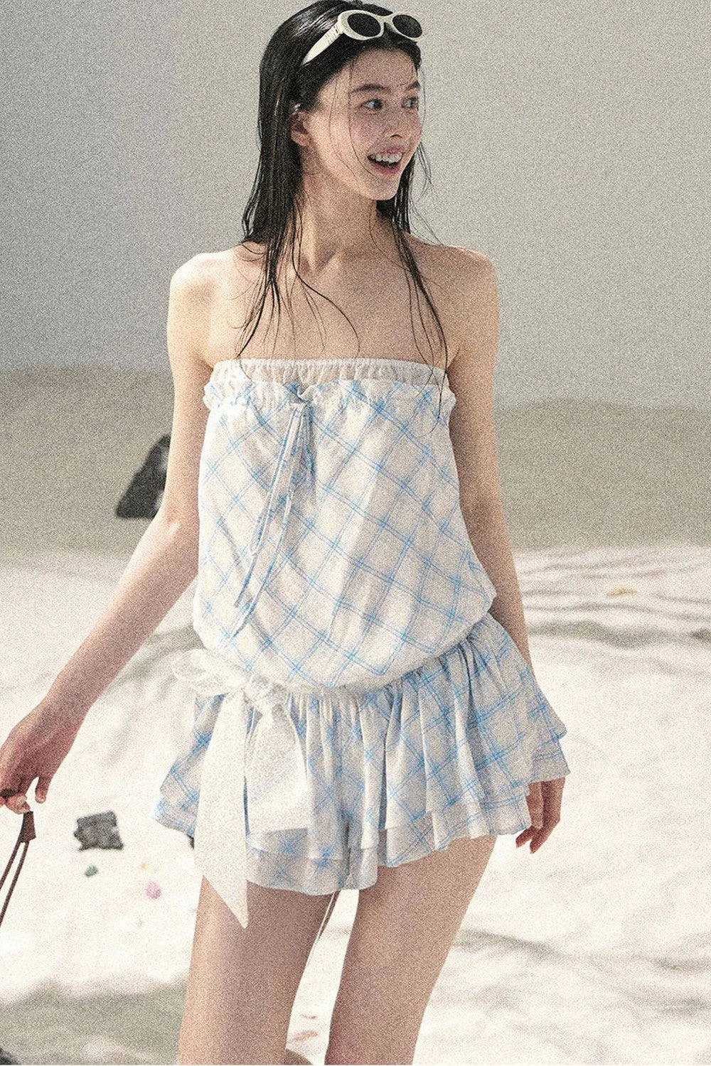 One-Shoulder French Quilted Dress
