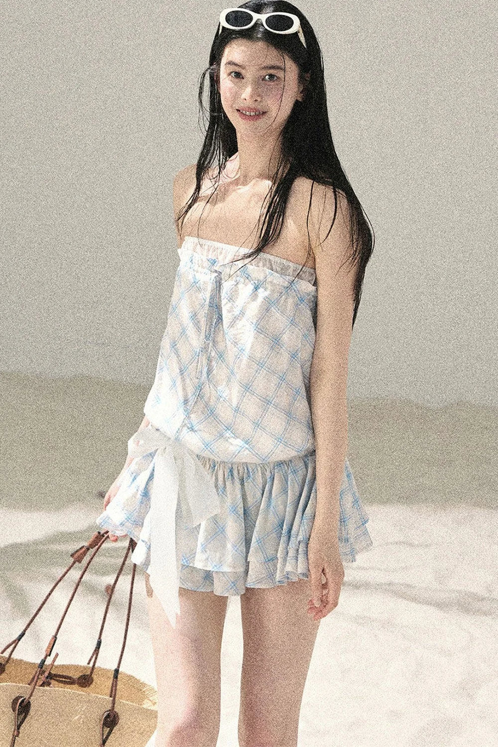 One-Shoulder French Quilted Dress