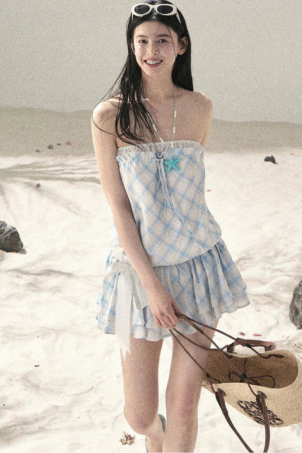 One-Shoulder French Quilted Dress