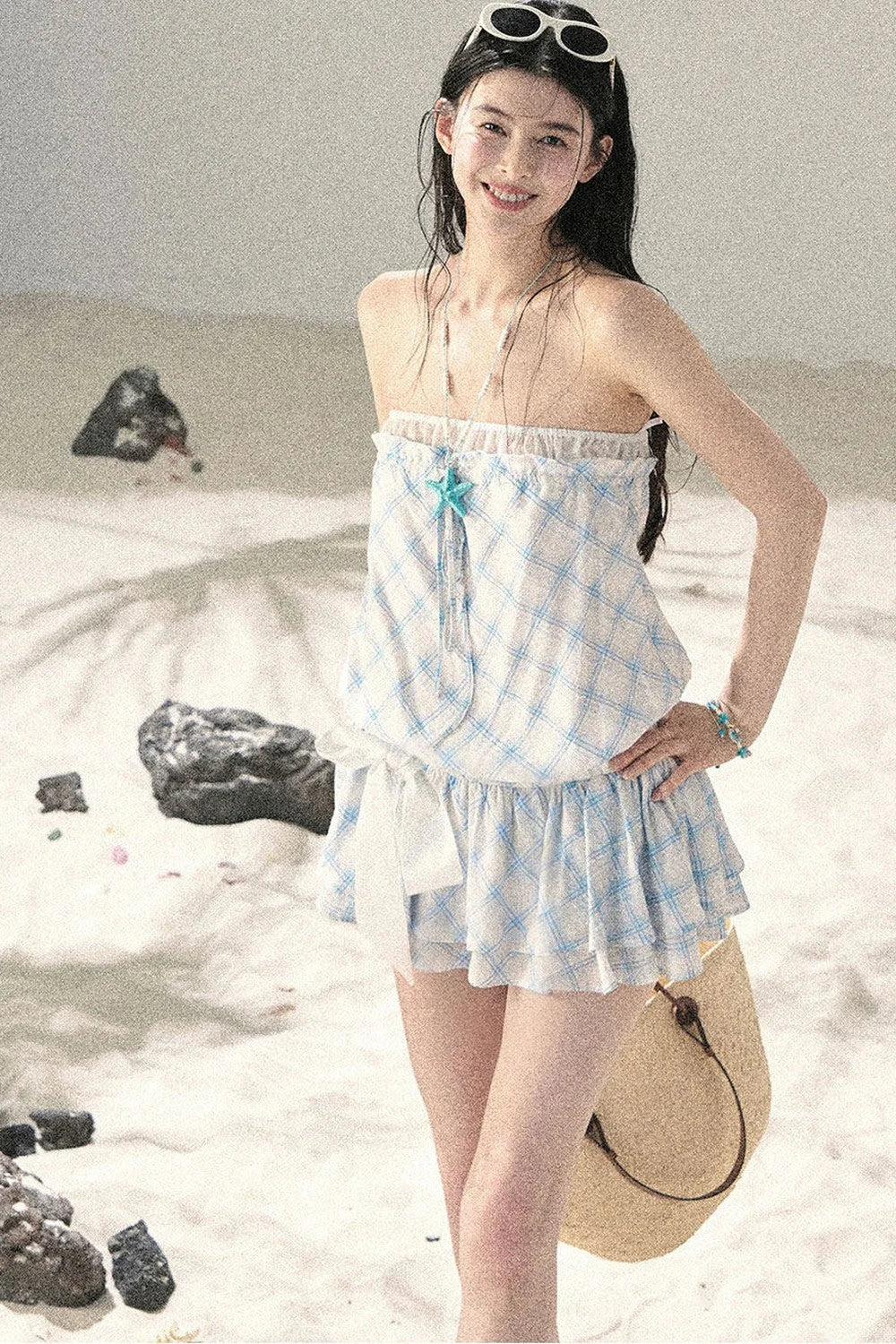 One-Shoulder French Quilted Dress