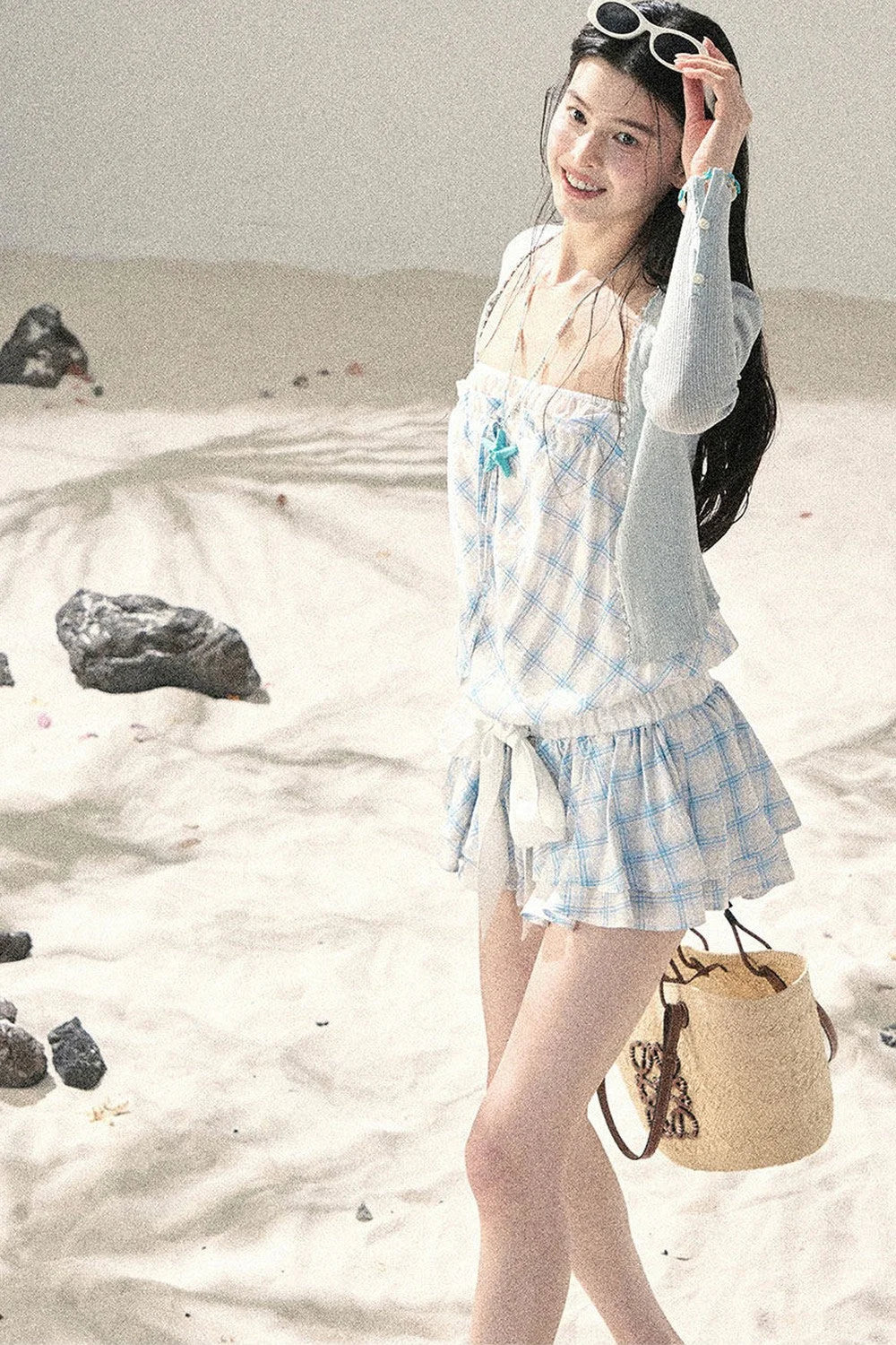 One-Shoulder French Quilted Dress