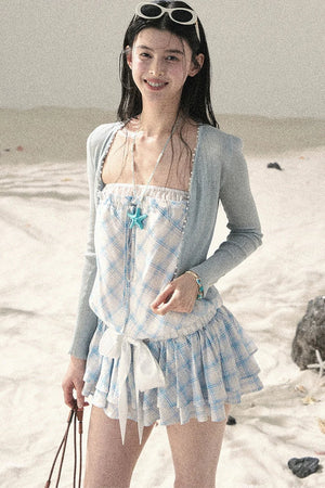 One-Shoulder French Quilted Dress
