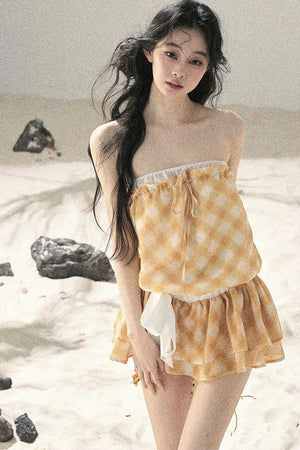 One-Shoulder French Quilted Dress