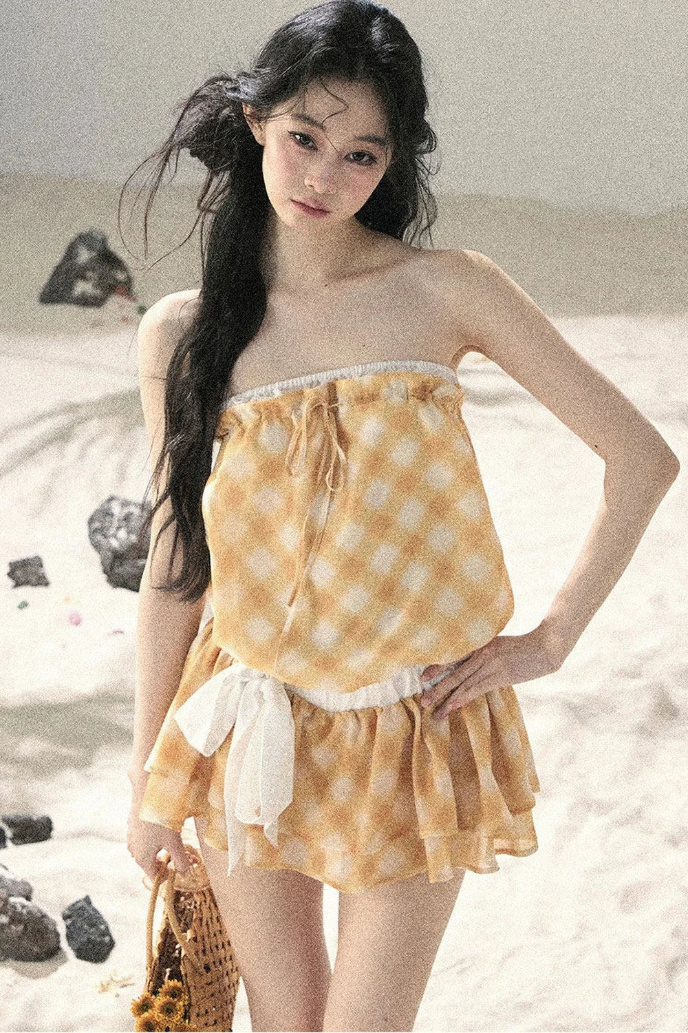 One-Shoulder French Quilted Dress