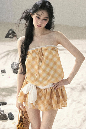 One-Shoulder French Quilted Dress