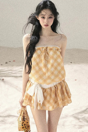 One-Shoulder French Quilted Dress