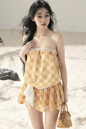 One-Shoulder French Quilted Dress