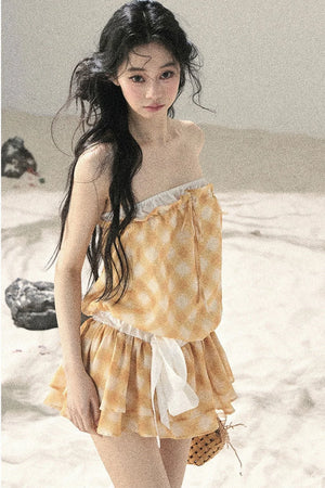 One-Shoulder French Quilted Dress